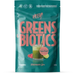 Heey! Greens & Biotics Superfood + Probiotics Raspberry Lime 300g