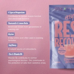 Heey! Rest & Recover Magnesium Strawberry Lemonade 210g
