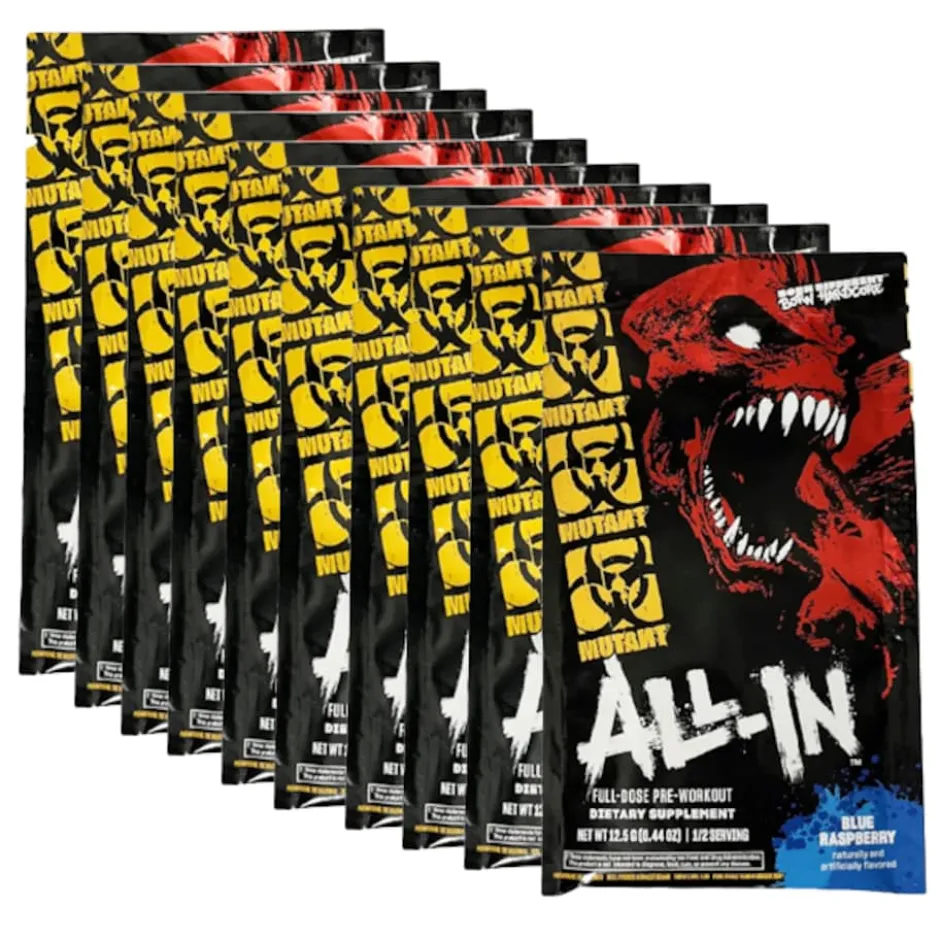 Mutant All In PWO Blue Raspberry 10x1 Servering