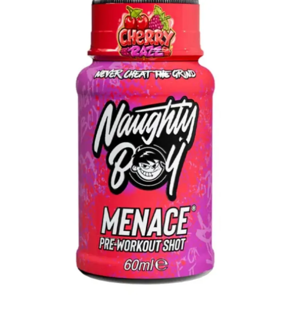 Naughty Boy Menace Pre-Workout Shot Cherry Razz 60ml